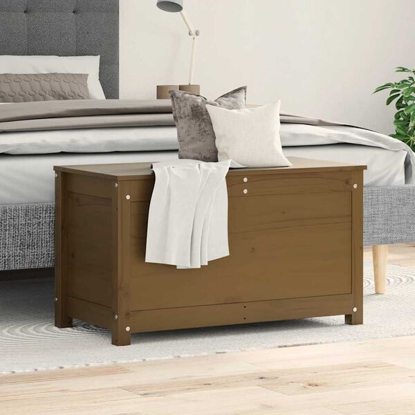 vidaXL Kutija za pohranu boja meda 80x40x45,5 cm od masivne borovine