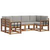vidaXL Set vanjskih sofa s jastukom 6 pcs Prirodna i svijetlo siva