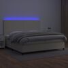 vidaXL Krevet box spring s madracem LED krem 200x200cm od umjetne kože