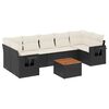 vidaXL 8-dijelni set vrtnih sofa od poliratana s jastucima crni