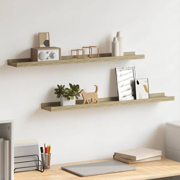 vidaXL Zidne police 2 kom. Sonoma hrast 80x9x3 cm