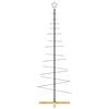 vidaXL Metalno božićno drvce s drvenom bazom crno 180 cm