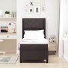 vidaXL LED Box Spring Krevet Tamno smeđa 90 x 190 cm tkanina