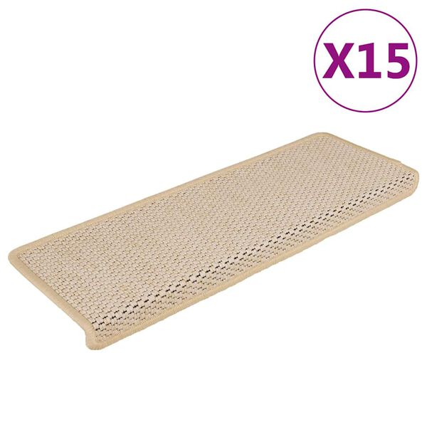 vidaXL Samoljepljivi otirači za stepenice 15 kom 65x21x4 cm Berber