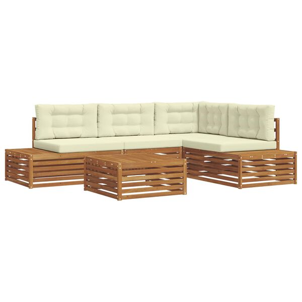 vidaXL Set vanjskih sofa s jastukom 5 Komad Prirodna i krem