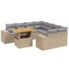 vidaXL 9-dijelni set vrtnih sofa s jastucima bež od poliratana