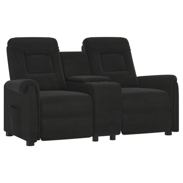 vidaXL Masažni dvosjed s držačem čaša crni