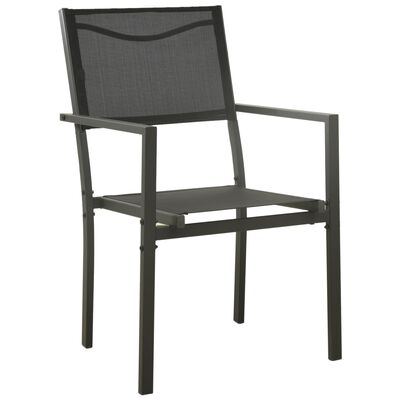 vidaXL Vrtne stolice 2 kom od tekstilena i čelika crne i antracit
