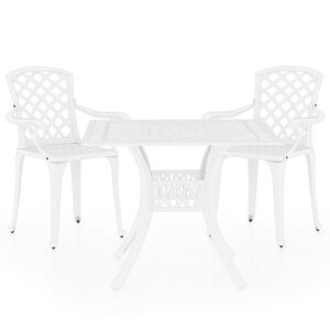 vidaXL 3-dijelni bistro set od lijevanog aluminija bijeli