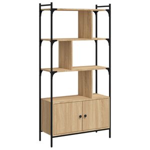 vidaXL Biblioteka s vratima Sonoma hrast 76,5x30x154,5 cm Konstruirano drvo