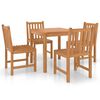 vidaXL Vrtni blagovaonski set od 5 dijelova 80x80 cm masivno tikovino drvo