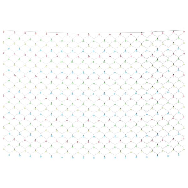 vidaXL Božićna svjetlosna mreža šarena 3 x 2 m 204 LED