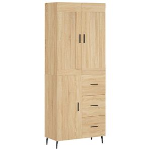 vidaXL Visoka komoda hrasta sonome 69,5x34x180cm od konstruiranog drva