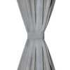 vidaXL Mikro Satenske Zavjese 2 kom s Tregerima 140x225 cm Sive