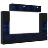 vidaXL Set TV komoda 6 kom. Crni hrast Konstruirano drvo