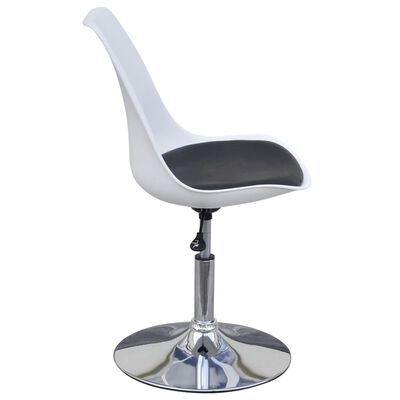 vidaXL Okretne blagovaonske stolice od umjetne kože 2 kom bijelo-crne