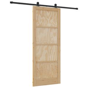 vidaXL Klizna vrata ORKDAL 86 x 211 cm Masivna borovina Prirodna