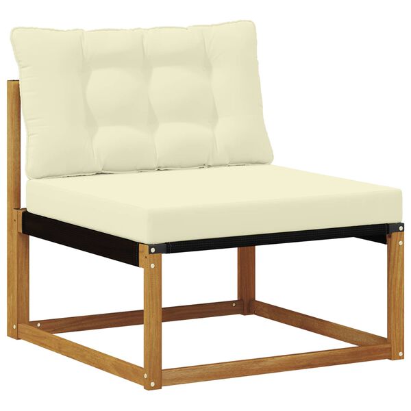 vidaXL Set vanjskih sofa 8 pcs Prirodna i krem Čvrsto drvo akacije