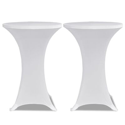 vidaXL Navlaka za stol za stajanje Ø 60 cm bijela rastezljiva 4 kom