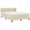 vidaXL Boxspring krevet s madracem Krema 160 x 200 cm tkanina