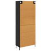 vidaXL Highboard Zidne Crni hrast 69,5 x 34 x 180 cm Konstruirano drvo