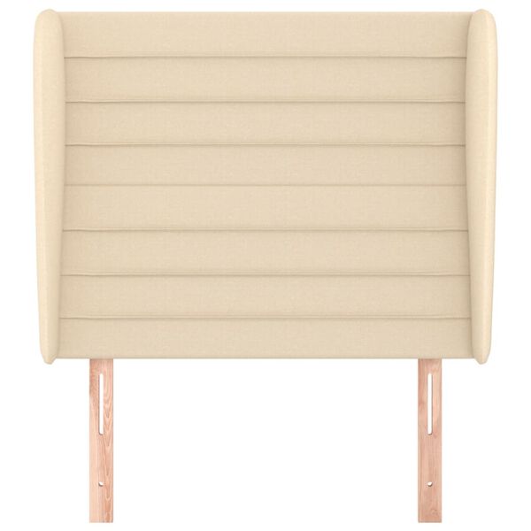 vidaXL Uzglavlje s u&scaron;ima krem 103x23x118/128 cm od tkanine