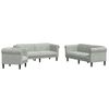 vidaXL 3-dijelni set sofa svjetlosivi bar&scaron;unasti
