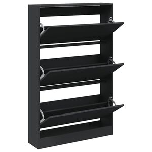 vidaXL Ormarić za cipele crni 80x21x125,5 cm od konstruiranog drva