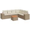 vidaXL 7-dijelni set vrtnih sofa od poliratana s jastucima bež