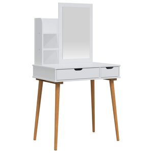 vidaXL Set toaletnog stolića FAUSKE 3 kom. Bijela 76 x 50 x 143 cm