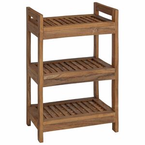vidaXL Polica za kupaonicu Prirodna 45 x 30 x 71 cm Čvrsto teak drvo