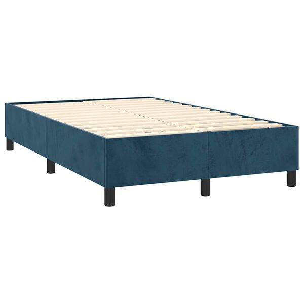 vidaXL Box spring krevet s madracem tamnoplavi 120 x 200 cm bar&scaron;unasti