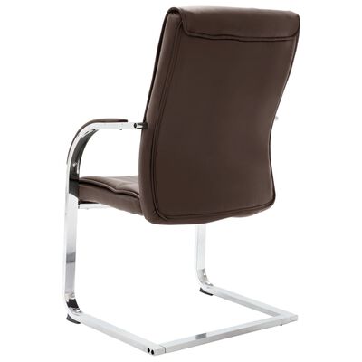 vidaXL Konzolna uredska stolica od umjetne kože smeđa