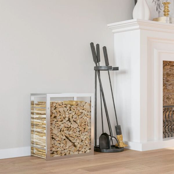 vidaXL Stalak za drva za ogrjev 80x28x86 cm od nehrđajućeg čelika