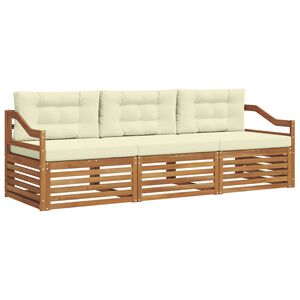 vidaXL Set vanjskih sofa s jastukom 3 pcs Prirodna i krem