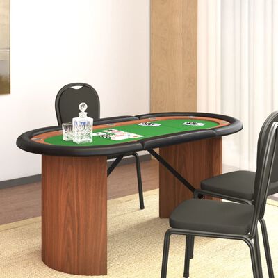 vidaXL Stol za poker za 10 igrača zeleni 160 x 80 x 75 cm