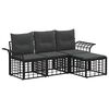 vidaXL Set vanjskih sofa 4 kom. Crna i tamno siva Poliester