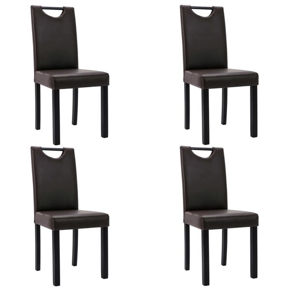 vidaXL Blagovaonske stolice od umjetne kože 4 kom smeđe