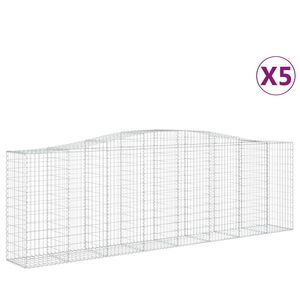 vidaXL Lučne gabionske ko&scaron;are 5 kom 400x50x120/140cm pocinčano željezo