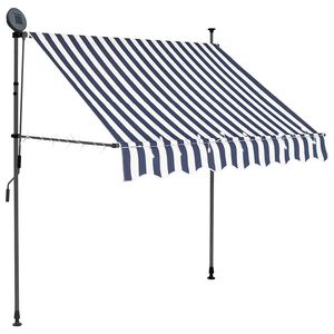 vidaXL Tenda na ručno uvlačenje s LED svjetlima 100 cm plavo-bijela