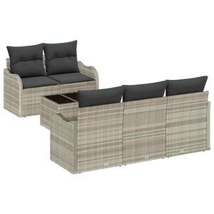 vidaXL Sjedeća garnitura za vrt 6 pcs Svijetlo siva i tamno siva