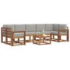 vidaXL Set vanjskih sofa s jastukom 8 pcs Prirodna i svijetlo siva