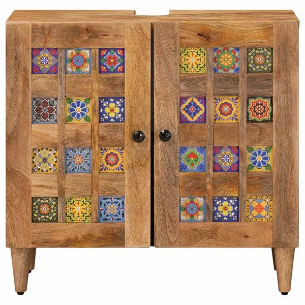 vidaXL Kupaonski ormarić za sudoper s vratima Prirodna 62 x 33 x 58 cm