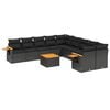 vidaXL Patio Sofa Set 10-sjedala Black
