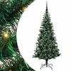 vidaXL Umjetno predsvijetljeno božićno drvce Zelena 150 cm PVC i metal