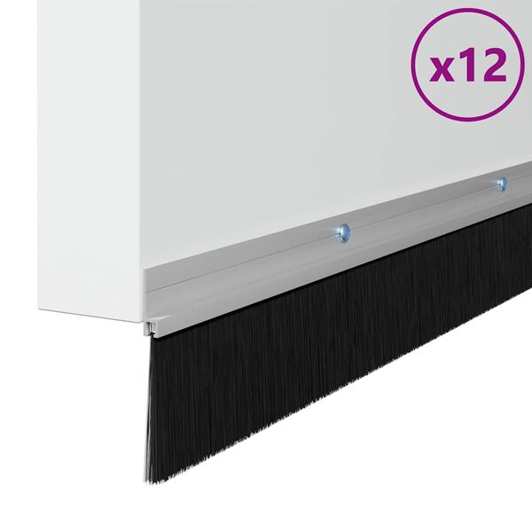 vidaXL Držač četke za vrata 12 pcs Srebrno 100 cm Aluminijski legura