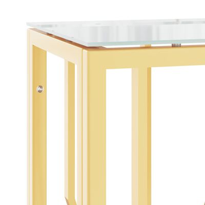 vidaXL Konzolni stol zlatni 70 x 30 x 70 cm nehrđajući čelik i staklo