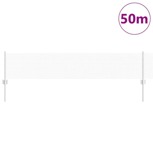 vidaXL Ograda s postovima Srebrno 0,4 x 50 m Čelik