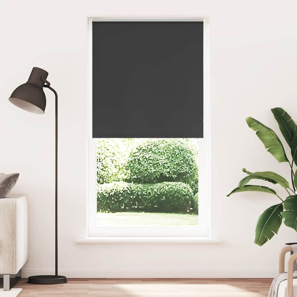 vidaXL Rolo zavjesa Blackout Black 115x210 cm Širina tkanine 110,7 cm