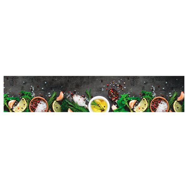 vidaXL Kuhinjski tepih perivi s uzorkom začina 60 x 300 cm bar&scaron;unasti